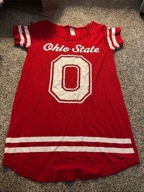 Ohio State Red women’s shirt with White Graphic